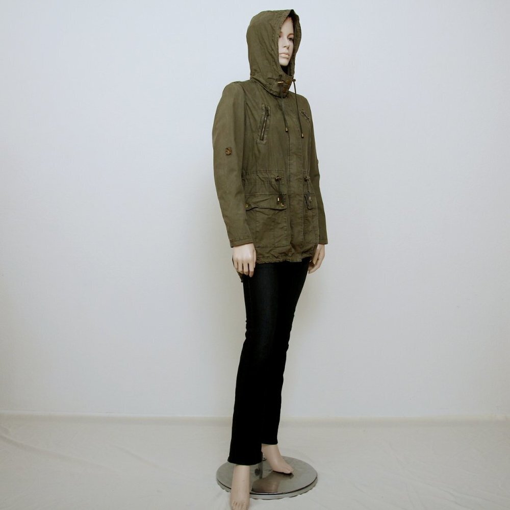Levi’s Parachute Cotton Snap Closure Zip Up Utility Jacket with‎ Detachable Hood
